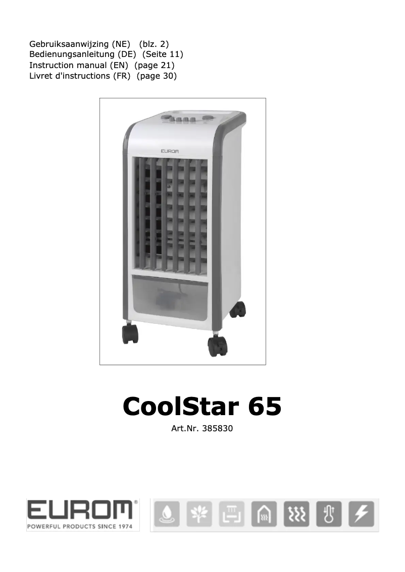 Página 1 del manual Manual de usuario Eurom CoolStar 65