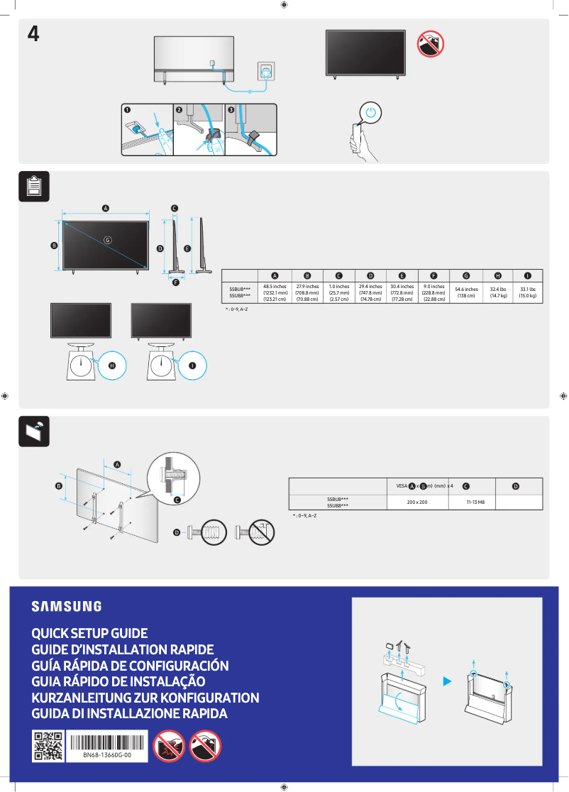 Page 1 de la notice Manuel utilisateur Samsung UN55BU8000G