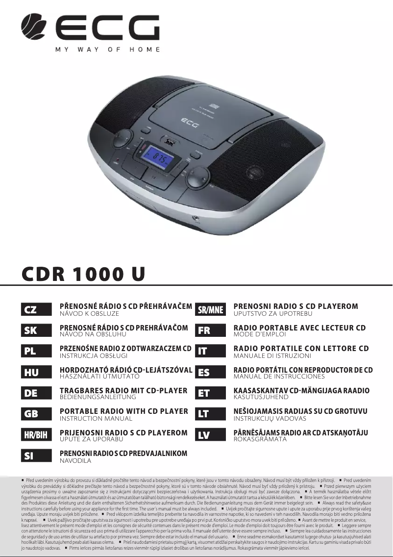 Page n°1 - Manuel utilisateur ECG CDR 1000 U