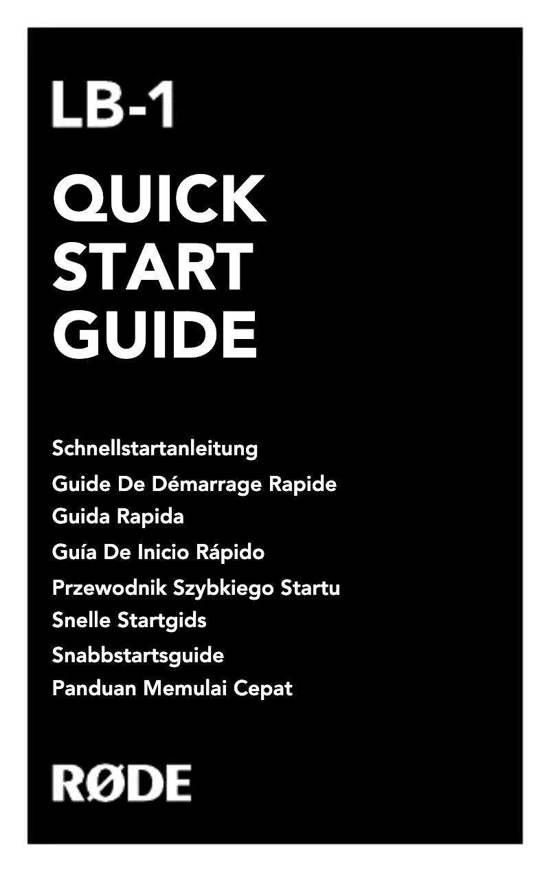 Page 1 de la notice Manuel utilisateur Røde LB-1