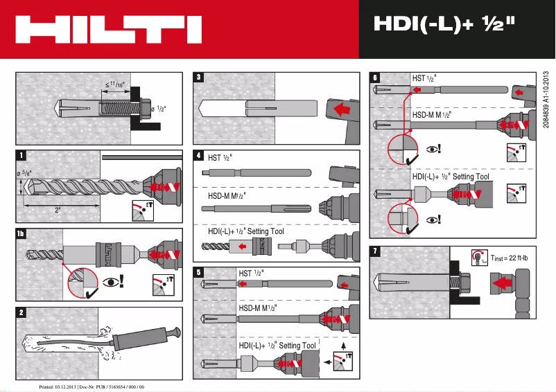 Page 1 de la notice Manuel utilisateur Hilti 1/2", DD 120