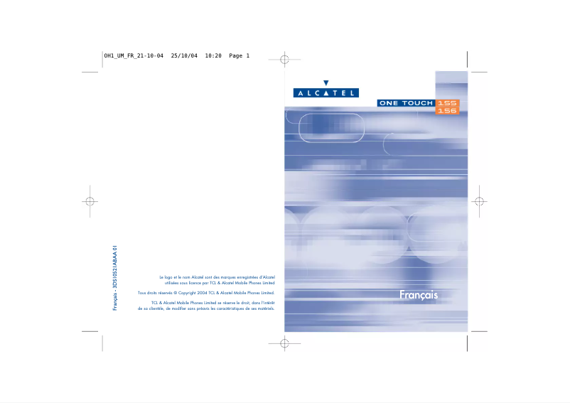 Page 1 de la notice Manuel utilisateur Alcatel One touch 155