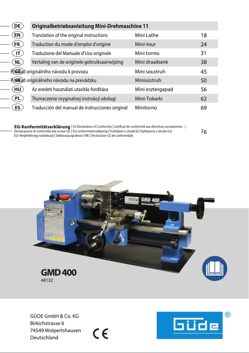 Page 1 de la notice Manuel utilisateur Güde GMD 400