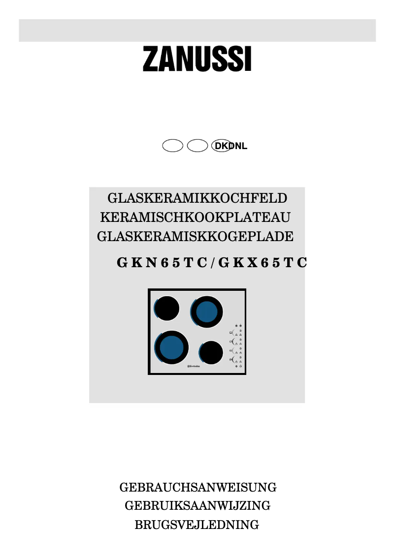 Page 1 de la notice Manuel utilisateur Zanussi GKX 65 gkn 65 tc