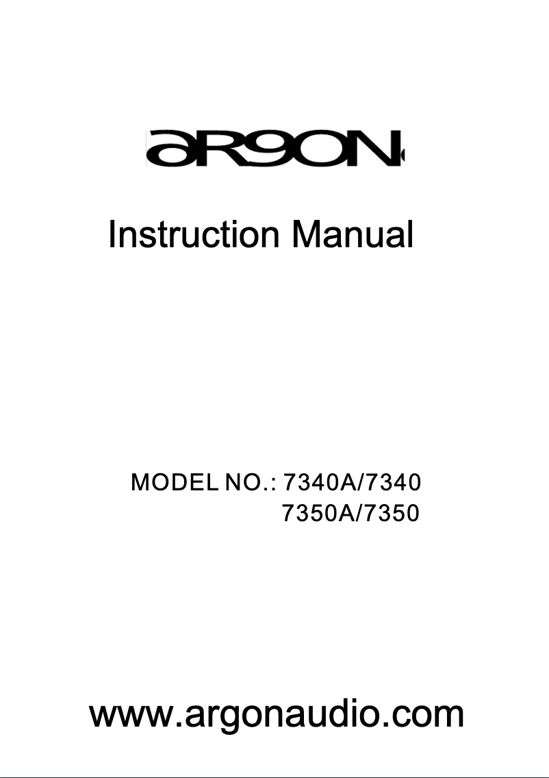 Page n°1 - Manuel utilisateur Argon 7340A