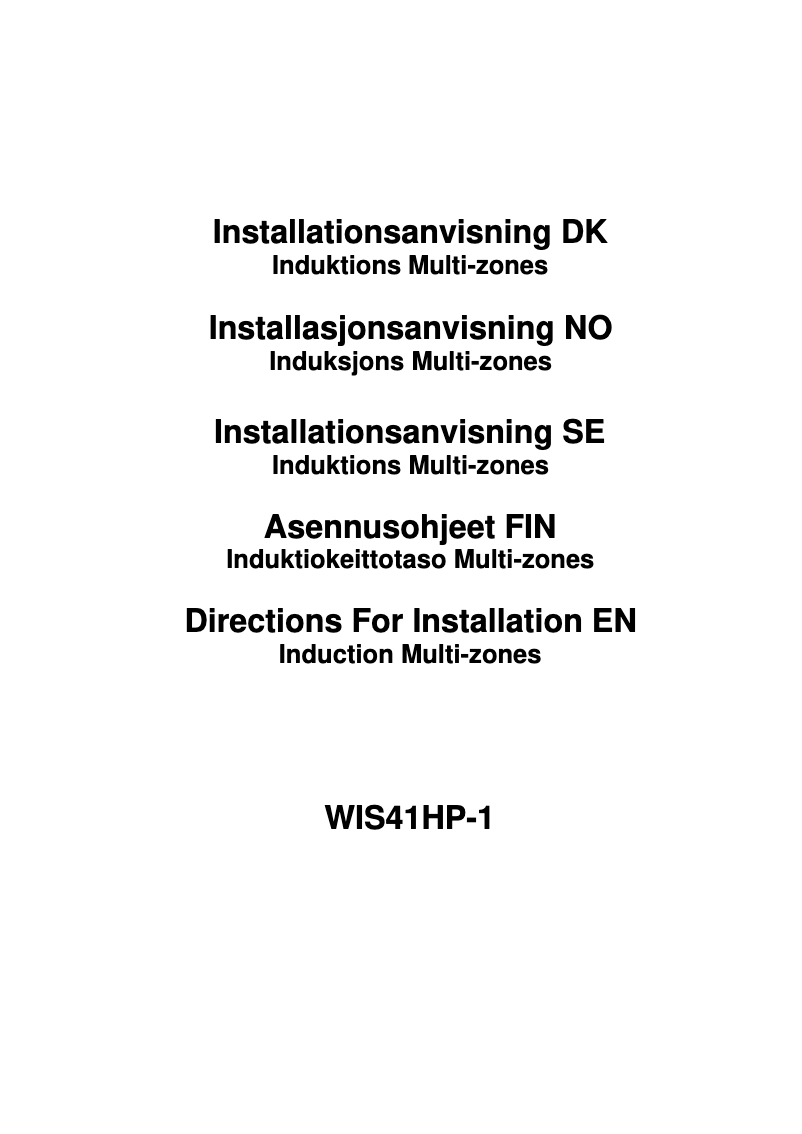 Page 1 de la notice Manuel utilisateur Witt WIS41HP-1