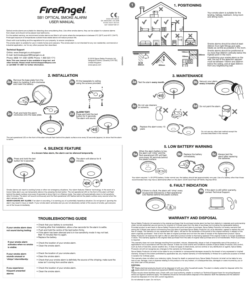 Page n°1 - Manuel utilisateur FireAngel SB1-T