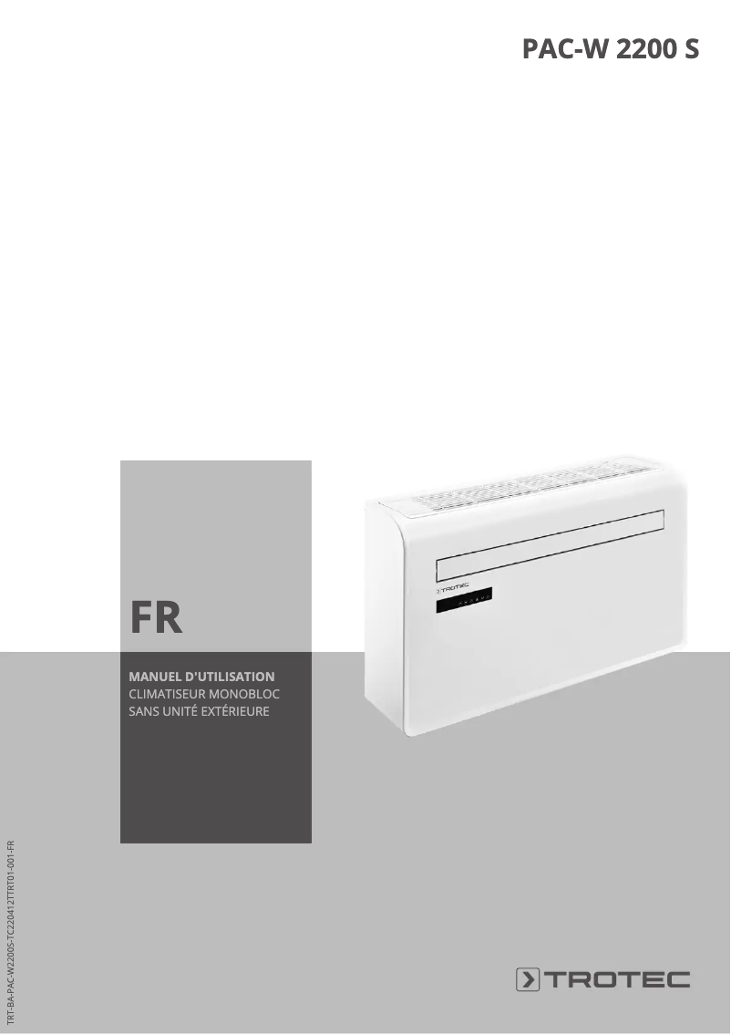 Image de la première page du manuel de l'appareil PAC-W 2200 S