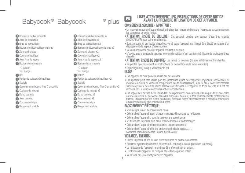 Page n°1 - Manuel utilisateur Beaba Babycook Solo