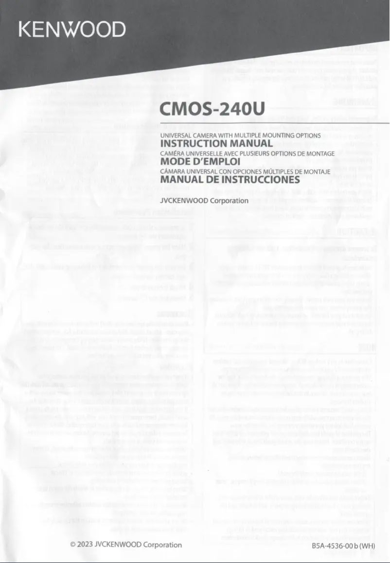Page 1 de la notice Manuel utilisateur Kenwood CMOS-240U