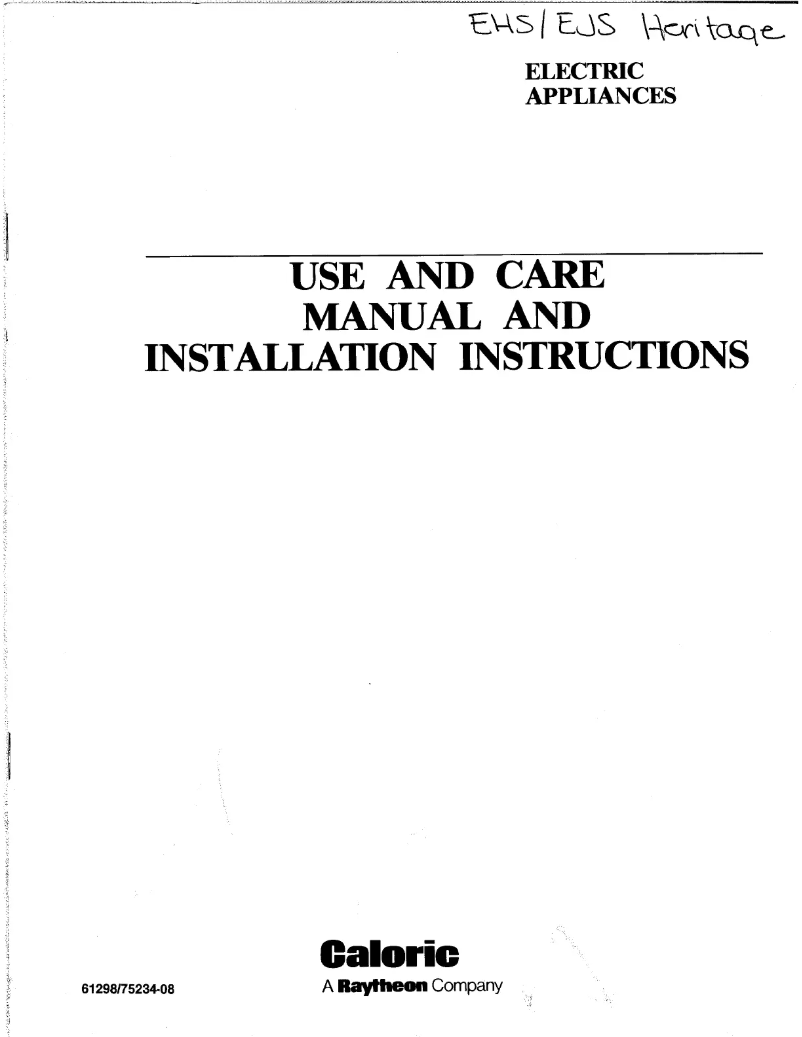 Page n°1 - Manuel utilisateur Caloric EHS2672L