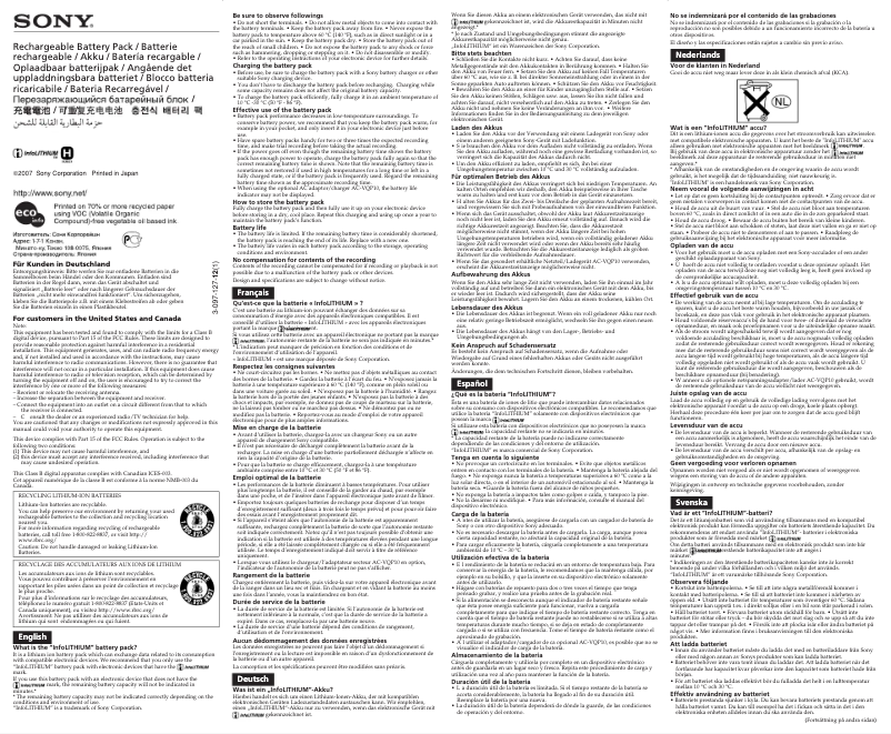 Image de la première page du manuel de l'appareil NP-FH50