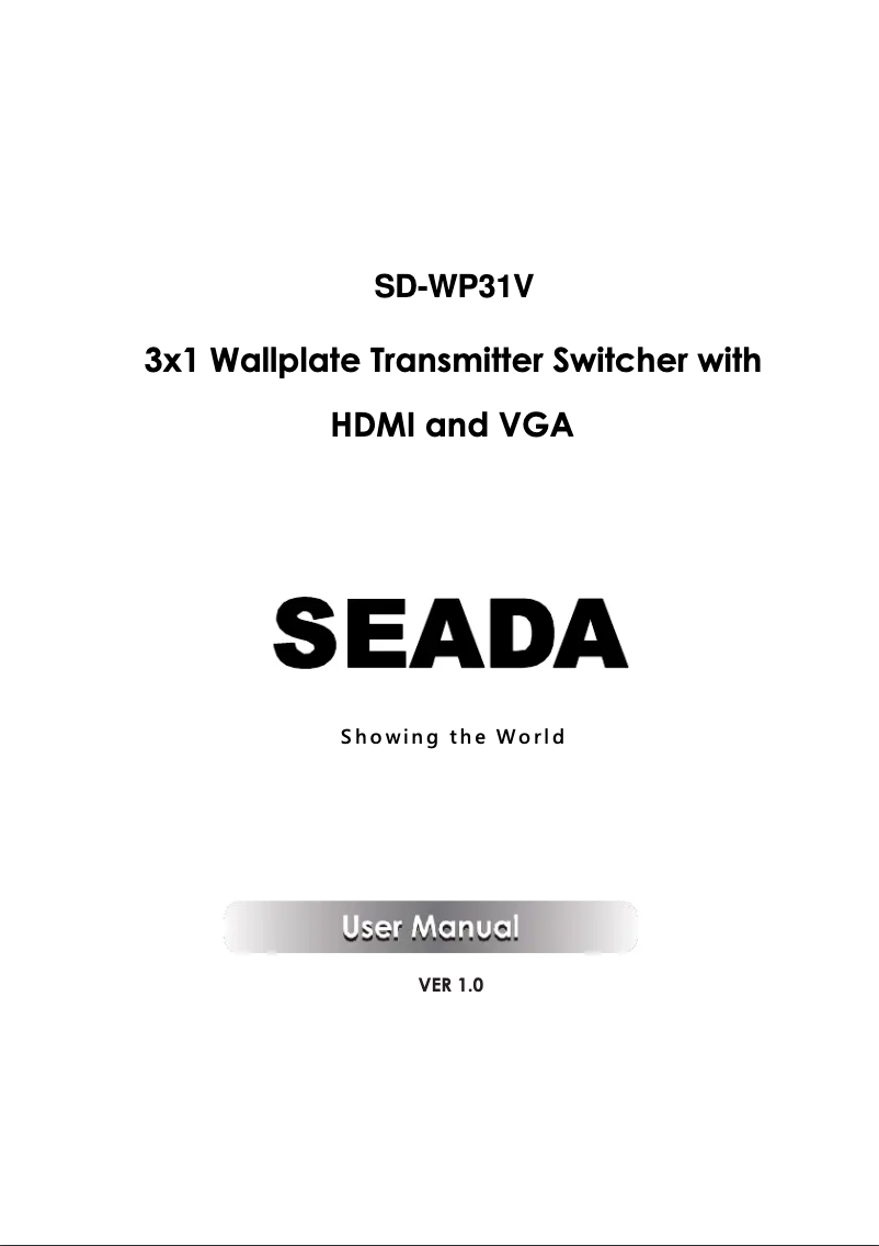 Page n°1 - Manuel utilisateur SEADA SD-WP31V