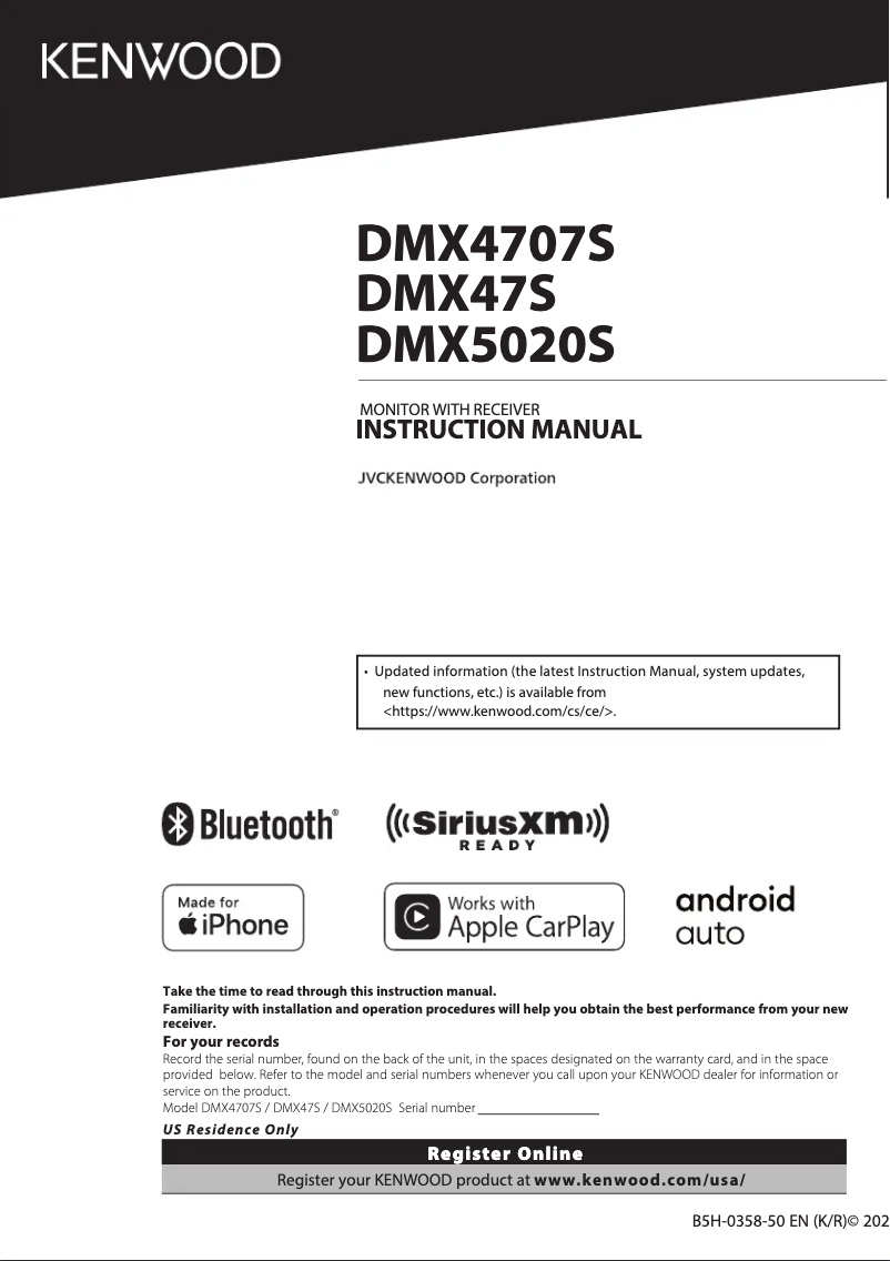 Page n°1 - Manuel utilisateur Kenwood DMX-4707S