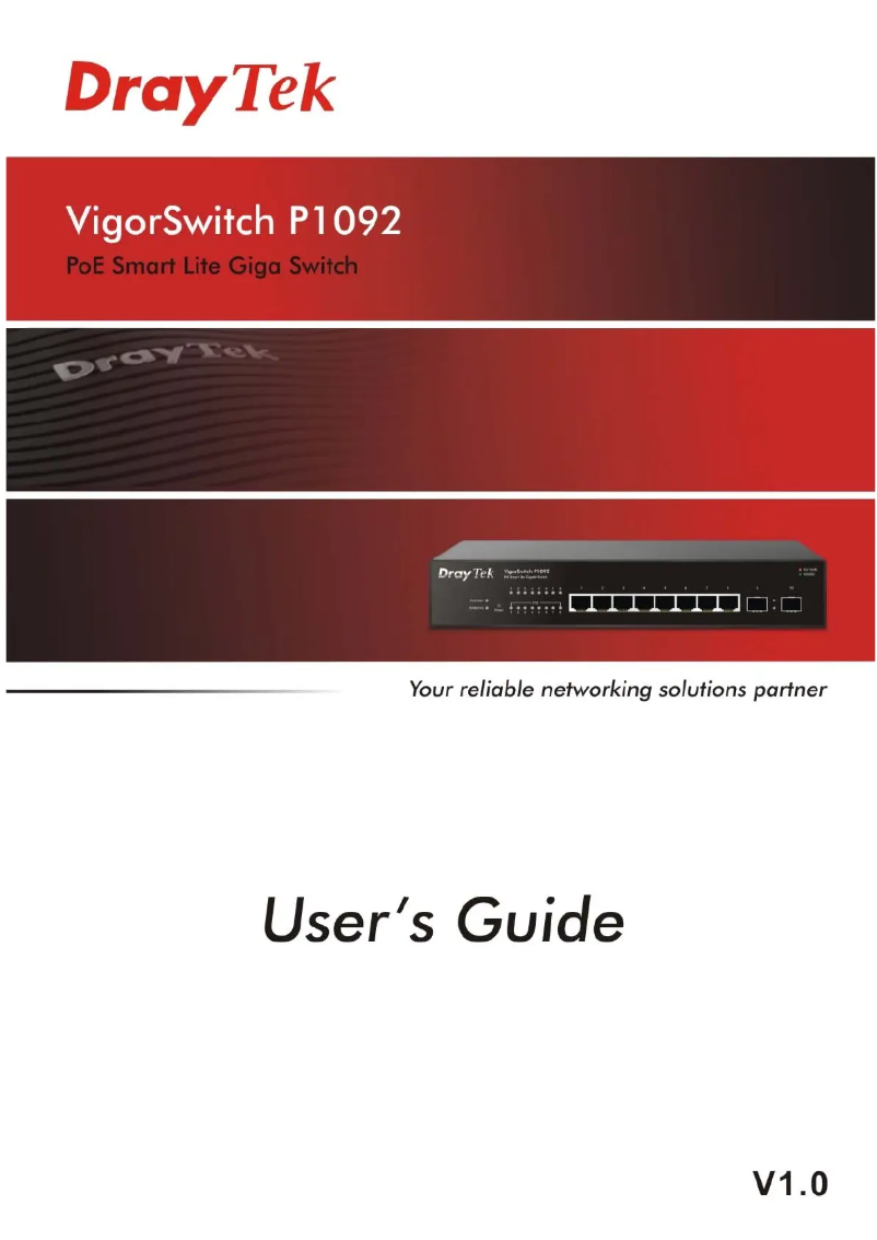 Page 1 de la notice Manuel utilisateur Draytek VigorSwitch P1092