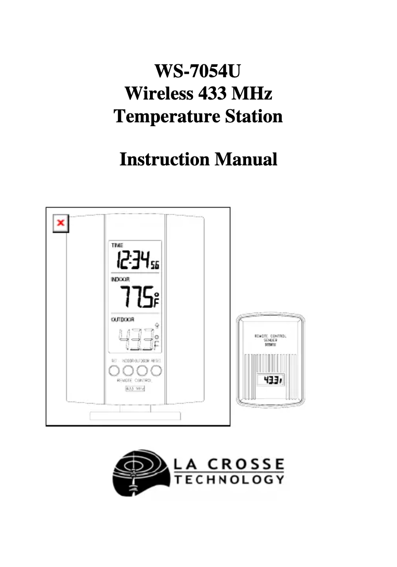 Image de la première page du manuel de l'appareil WS-7054U