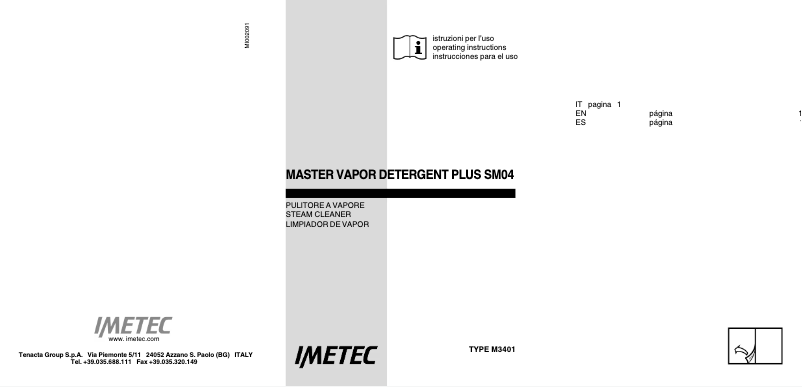 Image de la première page du manuel de l'appareil SM04