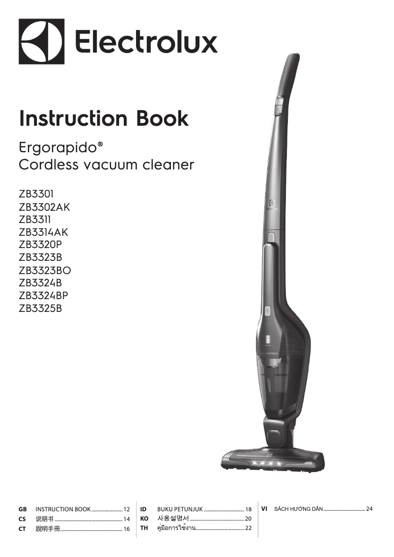 Page 1 de la notice Manuel utilisateur Electrolux Ergorapido ZB3327G