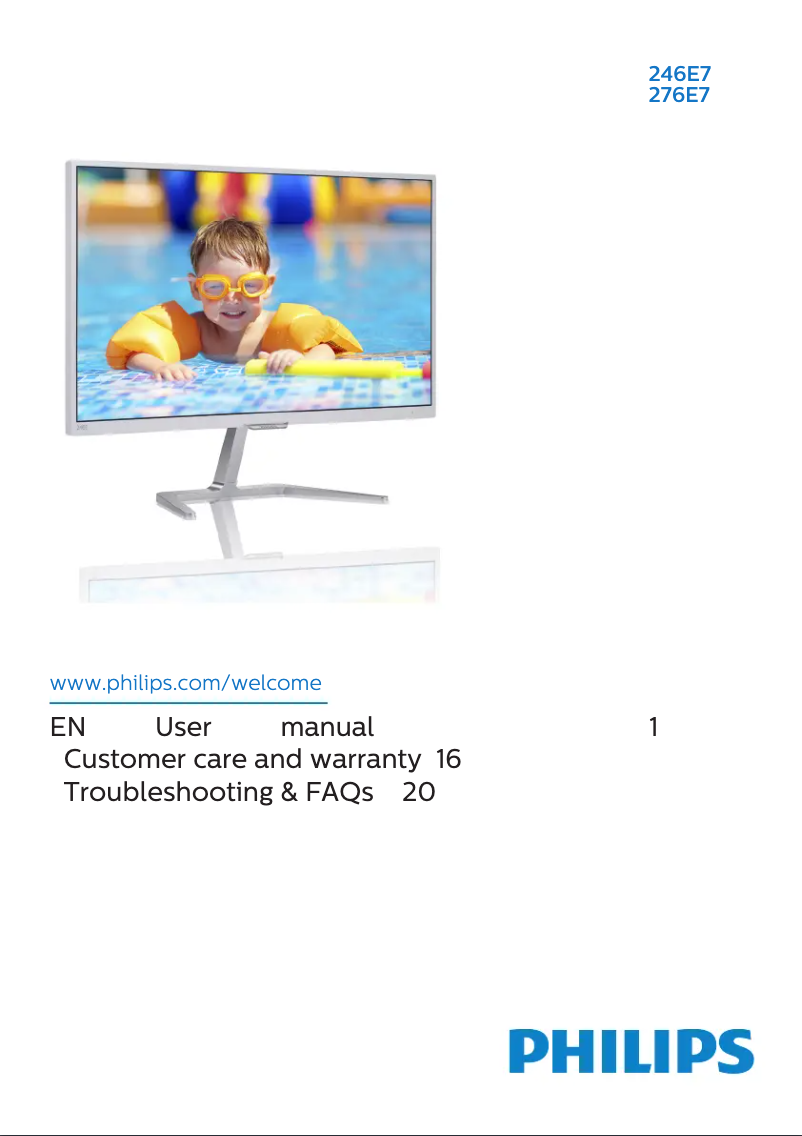 Page n°1 - Manuel utilisateur Philips E Line 276E7QDSB