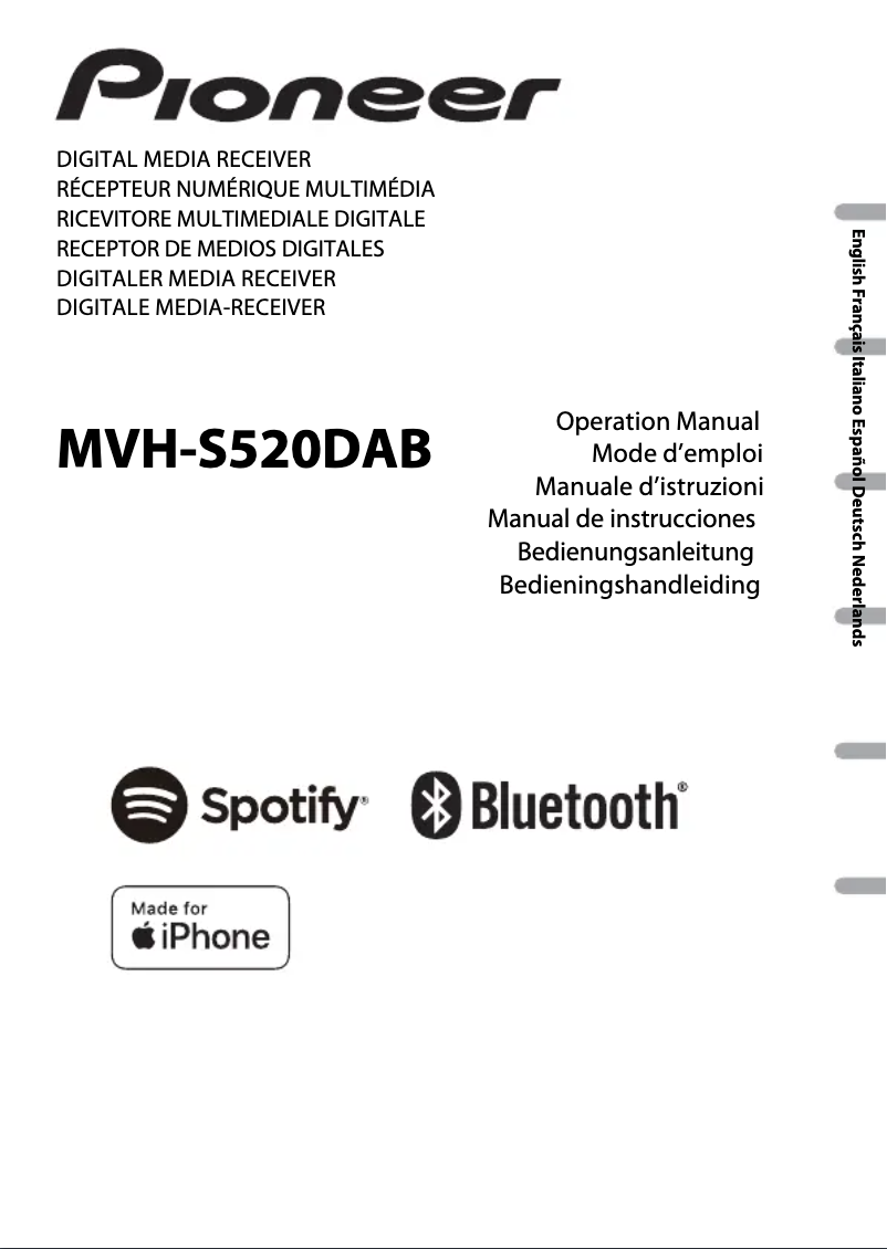 Page n°1 - Manuel utilisateur Pioneer MVH-S520DAB