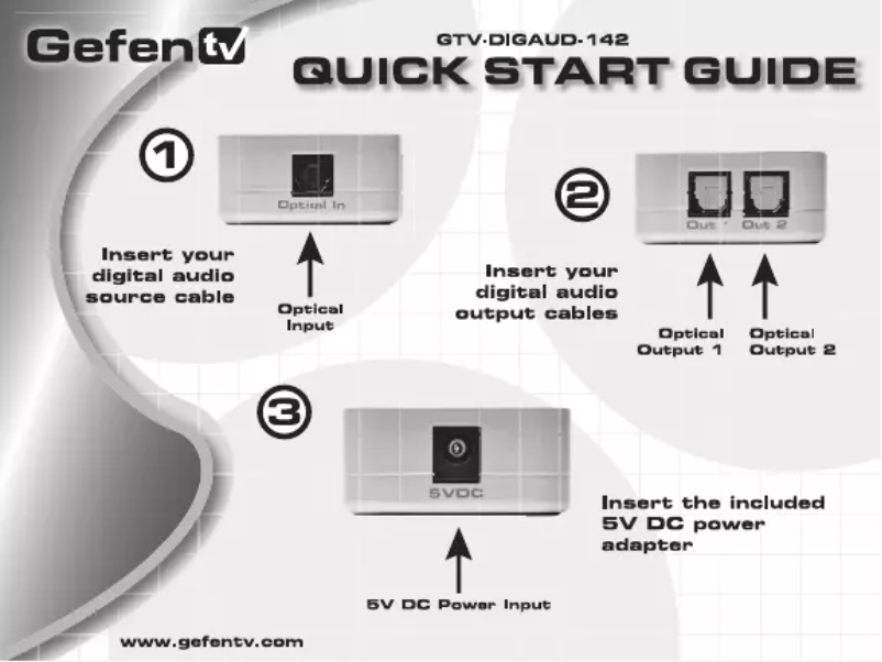 Page 1 de la notice Manuel utilisateur Gefen GTV-DIGAUD-142