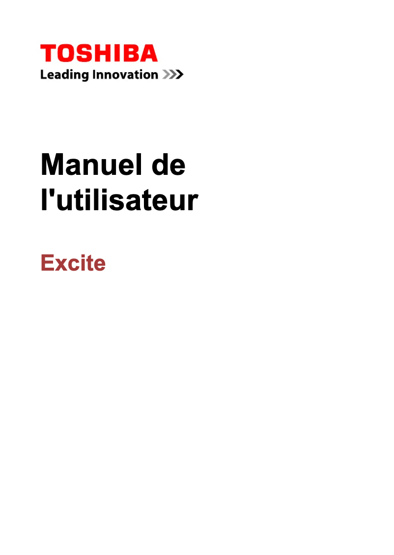 Image de la première page du manuel de l'appareil Excite Pure