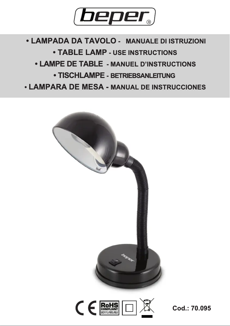 Page 1 de la notice Manuel utilisateur Beper 70.095