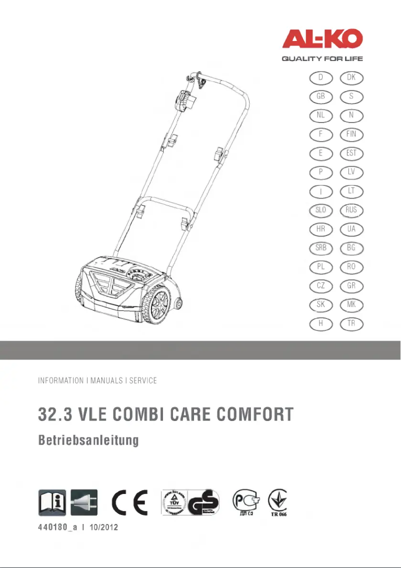 Image de la première page du manuel de l'appareil Combi Care 32.3 VLE Comfor