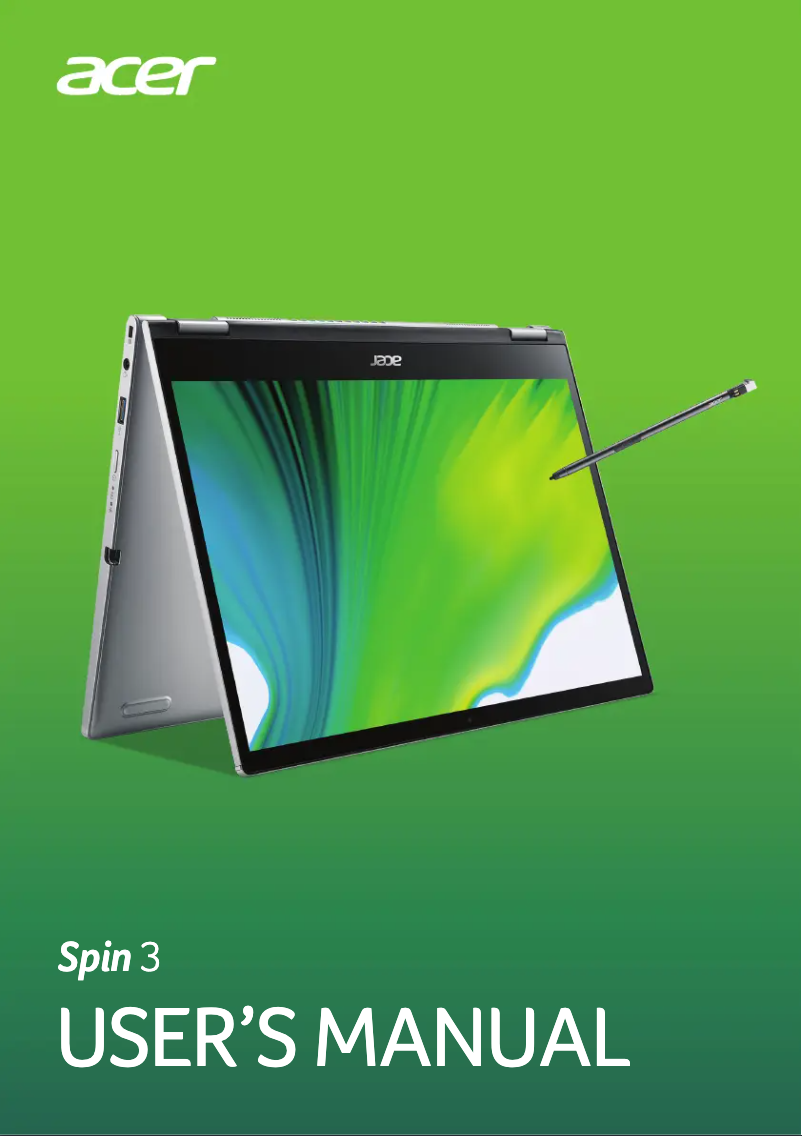 Page n°1 - Manuel utilisateur Acer Spin 3 Pro