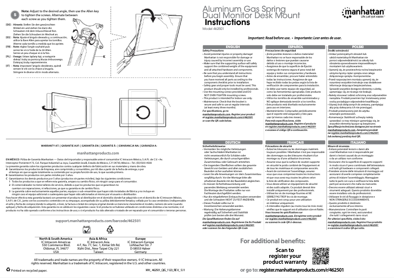 Page 1 de la notice Manuel utilisateur Manhattan 462501