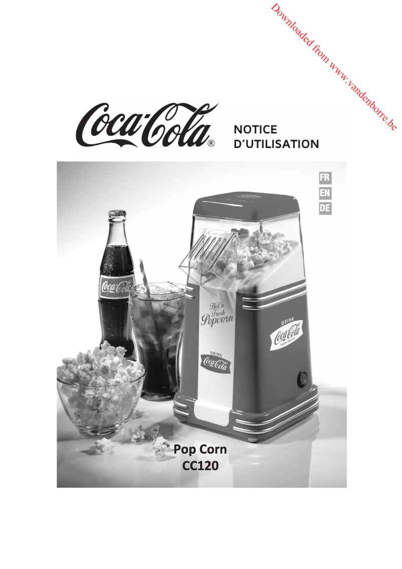 Page n°1 - Manuel utilisateur Coca-Cola Pop Corn CC120