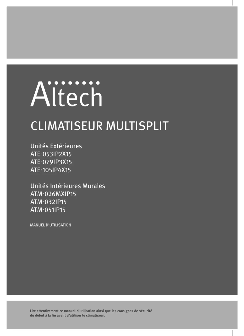 Page n°1 - Manuel utilisateur Altech ATM-026MXIP15