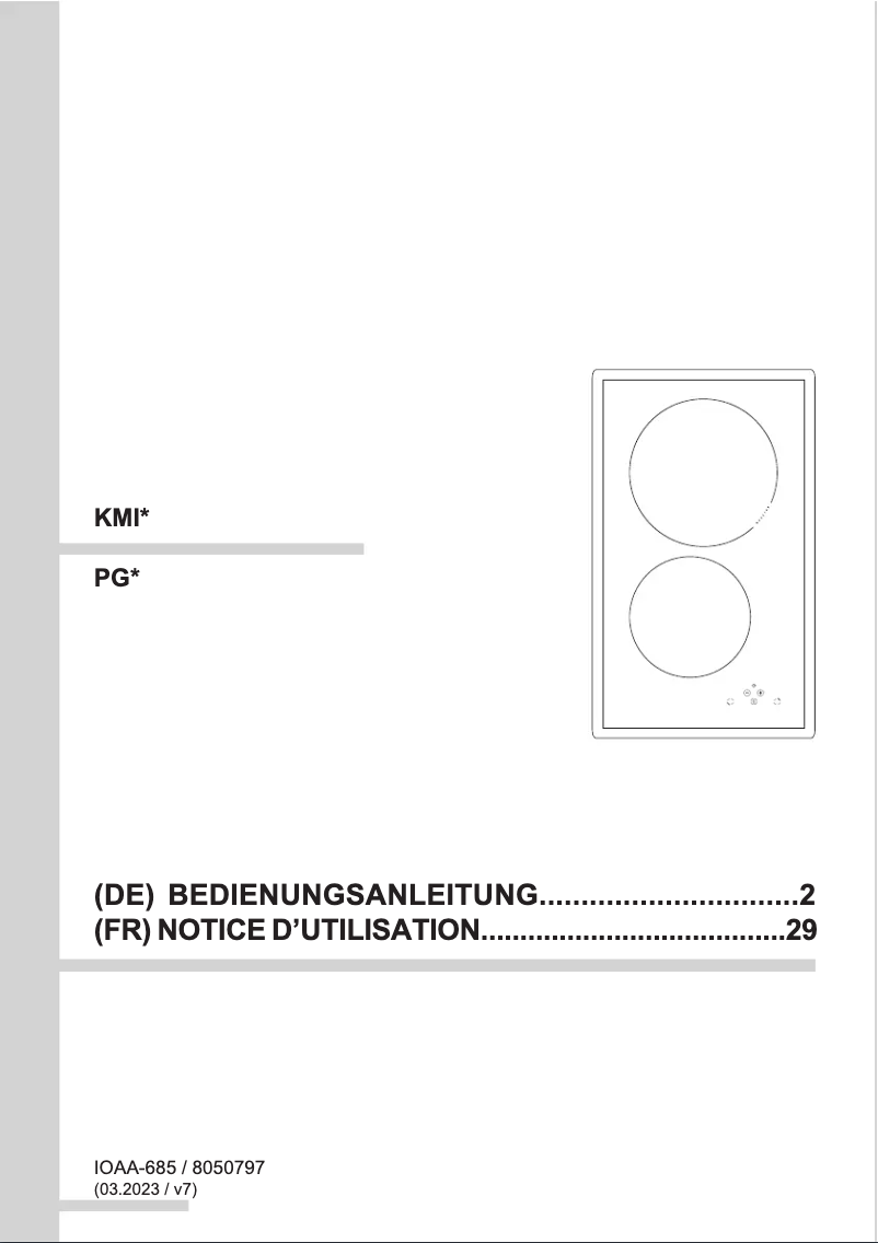 Page 1 de la notice Manuel utilisateur Amica KMI 13292 E