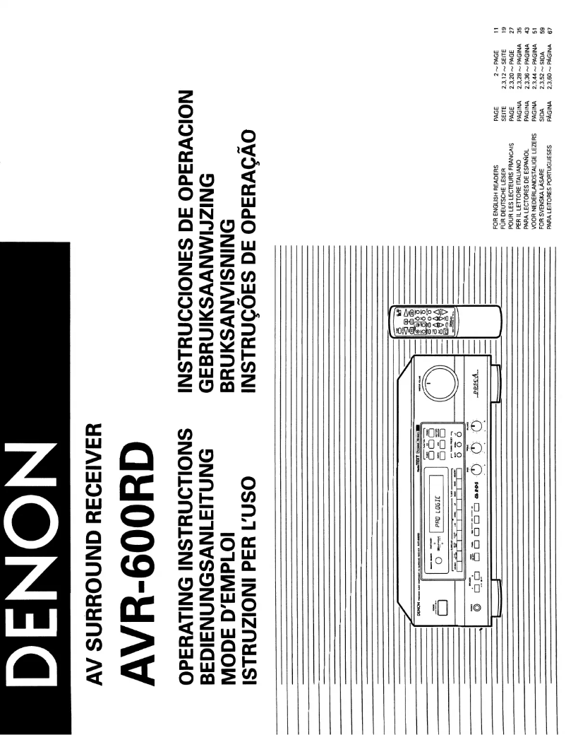 Page 1 de la notice Manuel utilisateur Denon AVR-600RD
