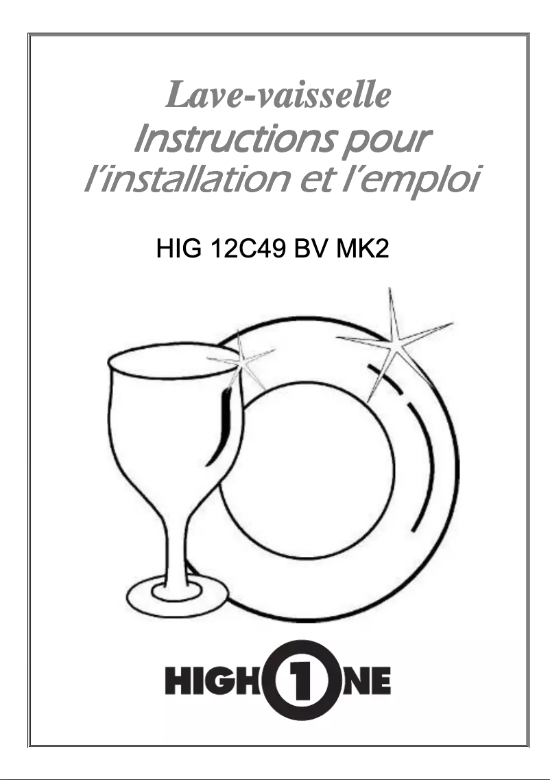 Page n°1 - Manuel utilisateur High One HIG 12C49 BV MK2