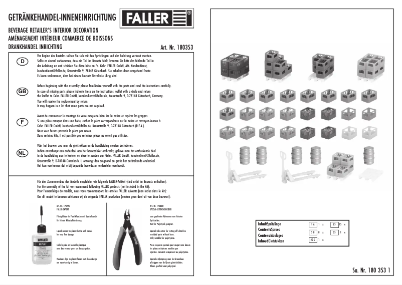 Page 1 de la notice Manuel utilisateur Faller 180353