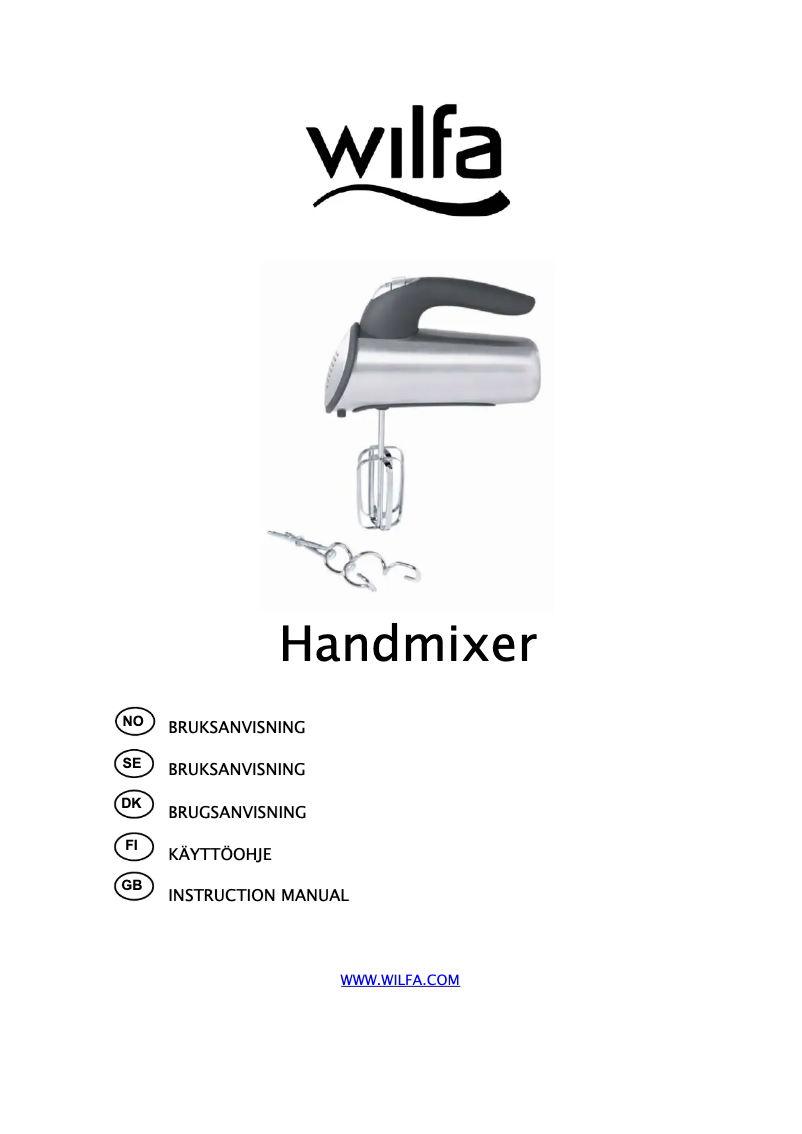 Page n°1 - Manuel utilisateur Wilfa HM-1SS