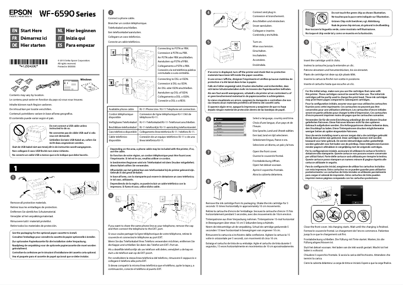 Página 1 del manual Guía de instalación Epson WorkForce Pro WF-6590DWF