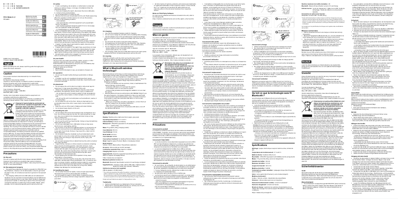 Page 1 de la notice Manuel utilisateur Sony FES-WA1B