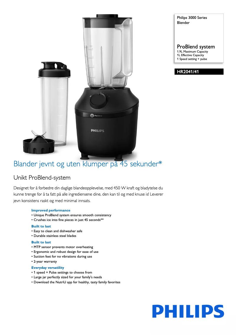 Image de la première page du manuel de l'appareil 3000 Series HR2041