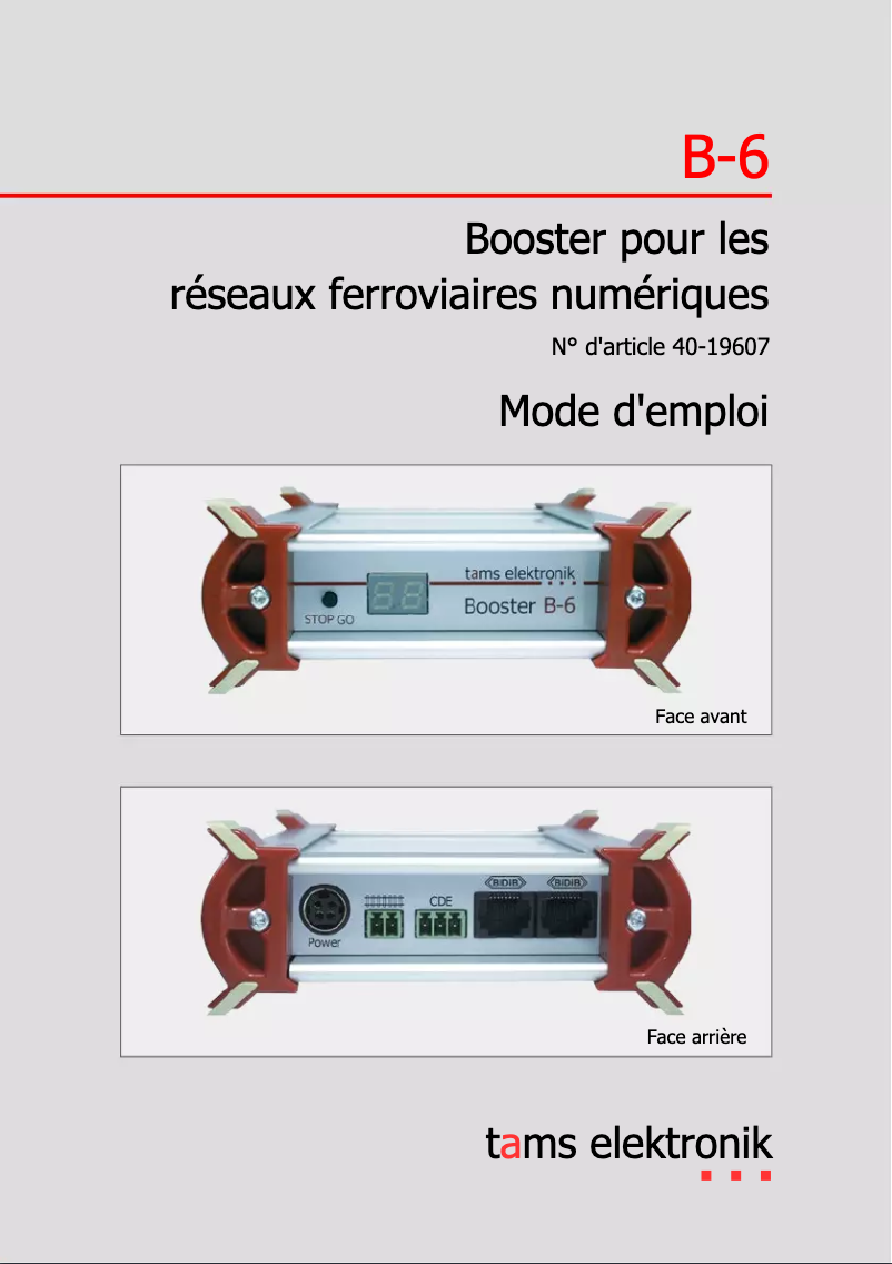 Page n°1 - Manuel utilisateur Tams Elektronik B-6