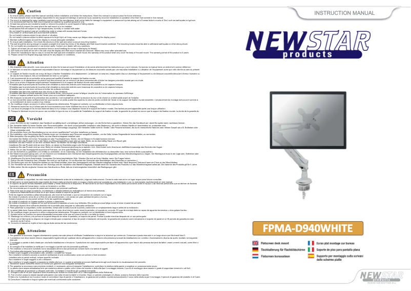 Page n°1 - Manuel utilisateur Newstar FPMA-D940