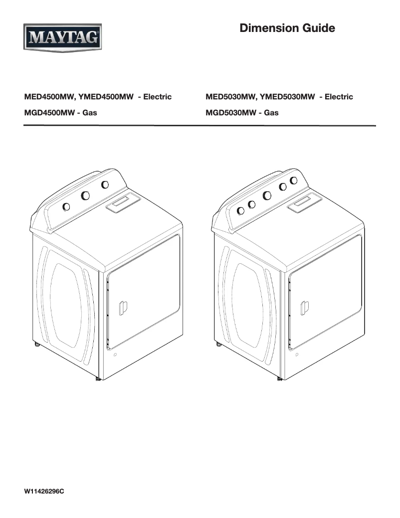 Page n°1 - Fiche technique Maytag MGD5030MW
