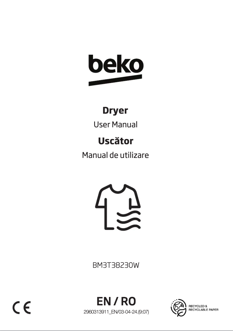 Page 1 de la notice Manuel utilisateur Beko BM3T38230W