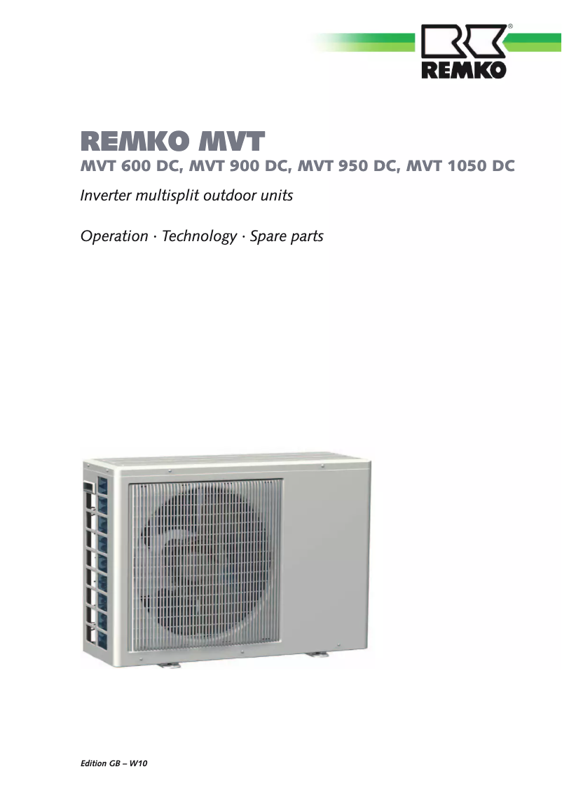 Page 1 de la notice Manuel utilisateur Remko MVT 1050 DC