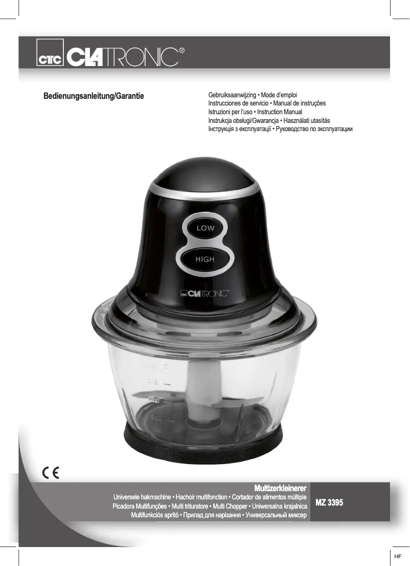 Page 1 de la notice Manuel utilisateur Clatronic MZ 3395