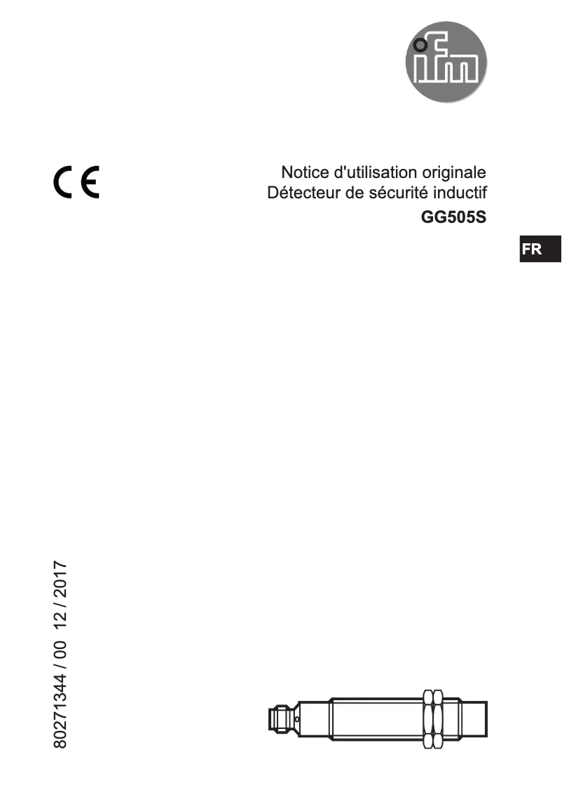 Page 1 de la notice Manuel utilisateur IFM GG505S