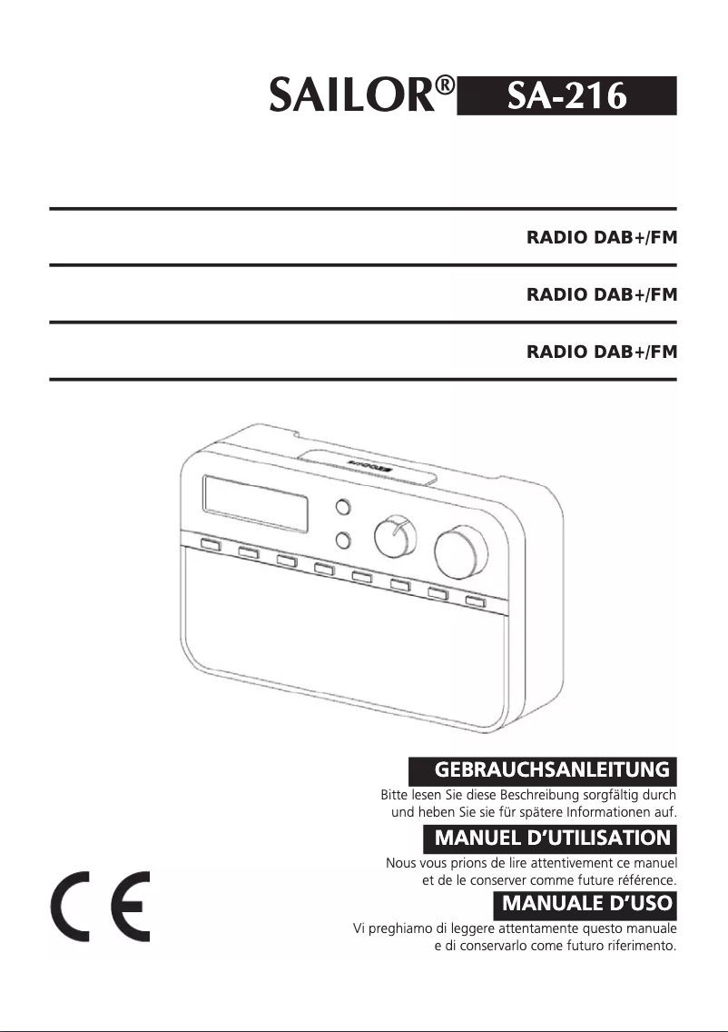 Page 1 de la notice Manuel utilisateur Sailor SA-216
