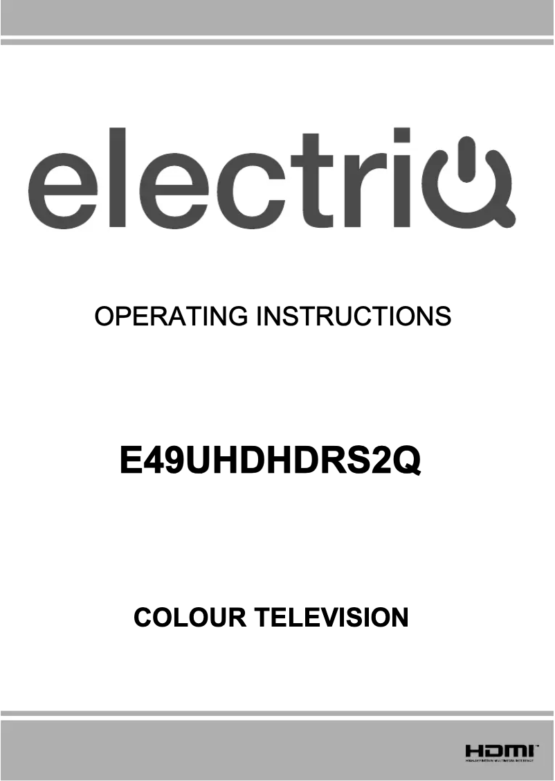 Page 1 de la notice Manuel utilisateur ElectriQ E49UHDHDRS2Q