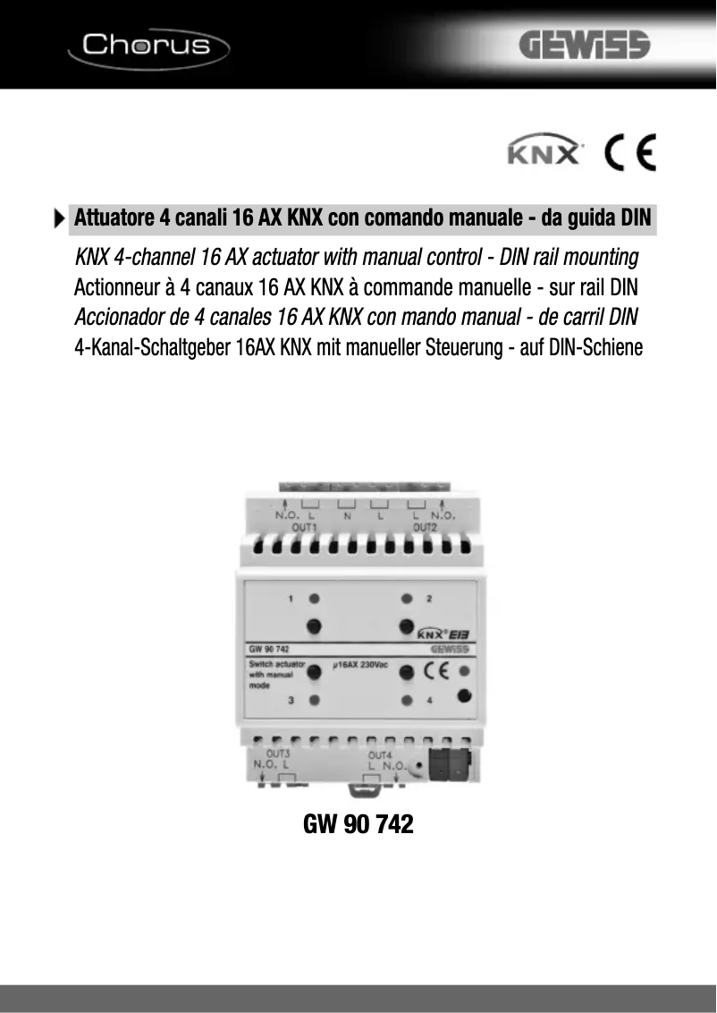 Page 1 de la notice Manuel utilisateur Gewiss GW90742